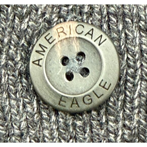 American Eagle Outfitters Seriously Soft Mens XL Gray Sweater w Button-Up Collar - Picture 13 of 13